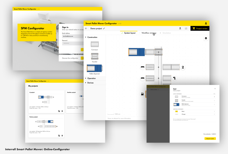 Interroll Smart Palett Mover (SPM): Online-Configurator