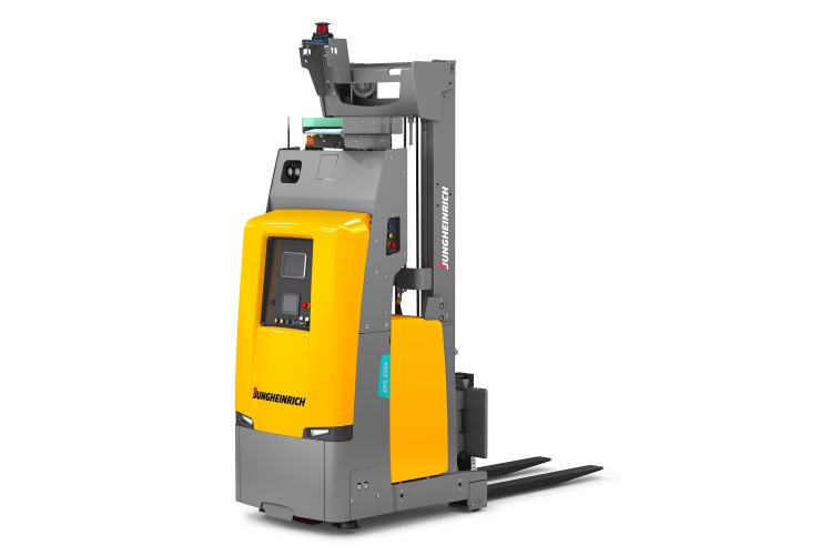 The EKS 215a is Jungheinrich's first Automated Guided Vehicle (AGV) purely designed for automated operation.