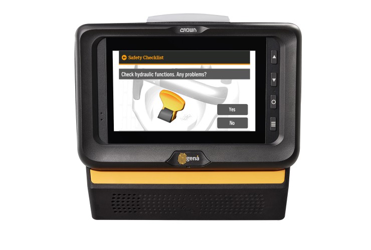 Crown SP 1500 with 7” color touch screen display with: integrated speaker, sntegrated navigation buttons, 40+ available languages, truck status icons, customizable dashboard with widgets.