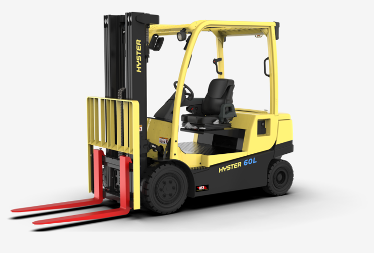 Hyster Gabelstapler mit integrierter Lithium-Ionen-Batterie.