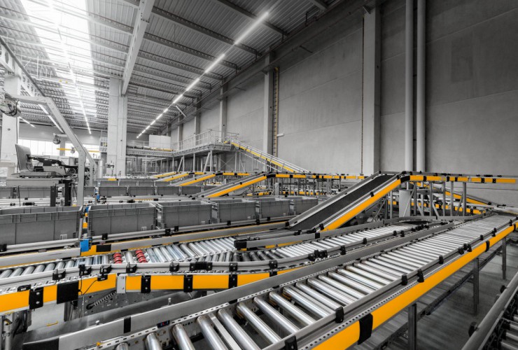 The storage areas are connected to the picking and pick-and-pack stations via conveyor technology and lifts.