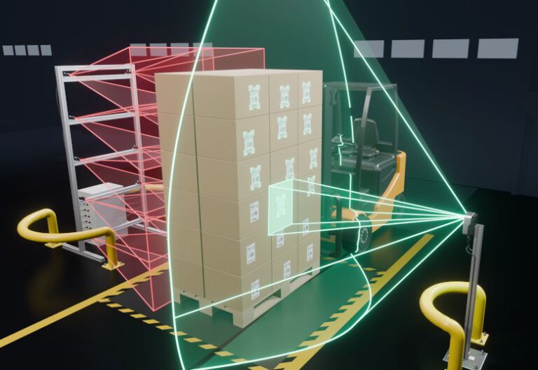 Das neue Kamerasystem erfasst mit seinem weiten Blickfeld die gesamte Palette und richtet die Lesekamera gezielt auf jedes einzelne Label aus.