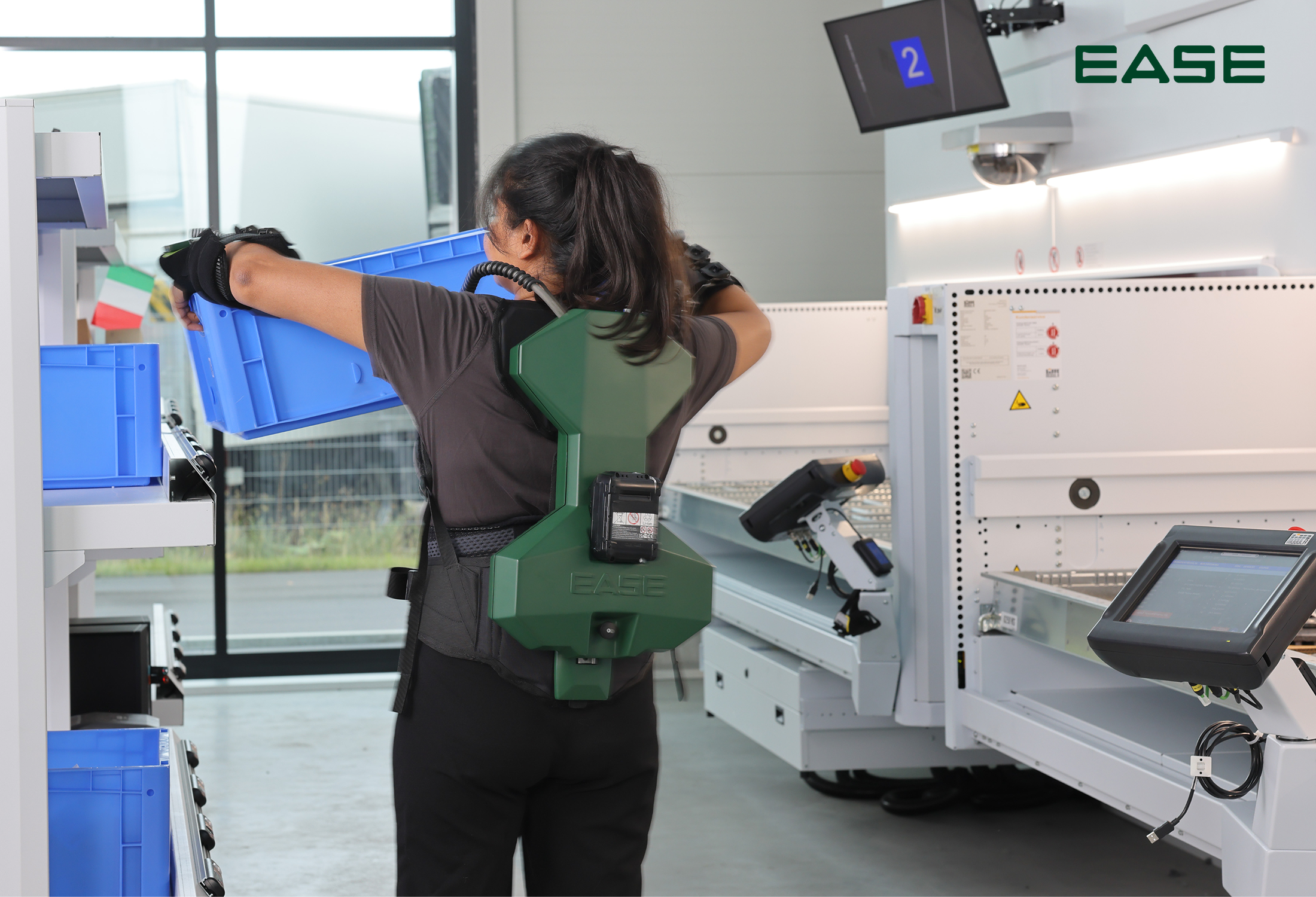 Support from floor level to above shoulder height, where arm strain is highest.